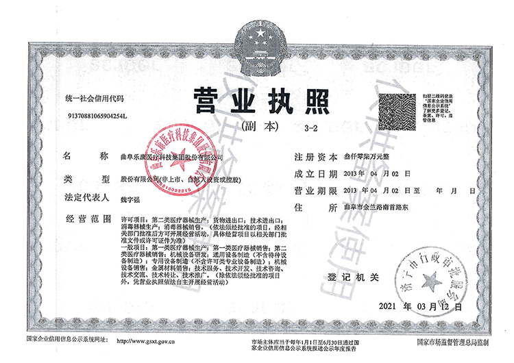 樂康集團營業(yè)執(zhí)照